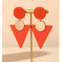 Boucles d oreilles ronds triangulaire orange