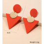 Boucles d oreilles ronds triangulaire orange