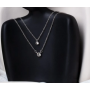 Collier a  strass dore et argent