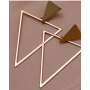 Pendants d oreilles triangulaire rouge vert dore