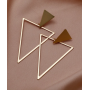 Pendants d oreilles triangulaire rouge vert dore