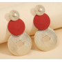 Pendants d oreilles ronds texture