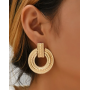 Boucles d oreilles texturees metallique 