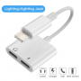 Adaptateur Audio pour ecouteurs Lightning to 3.5mm 2 en 1 pour iPhone 11 12 Pro 7 8 Plus X