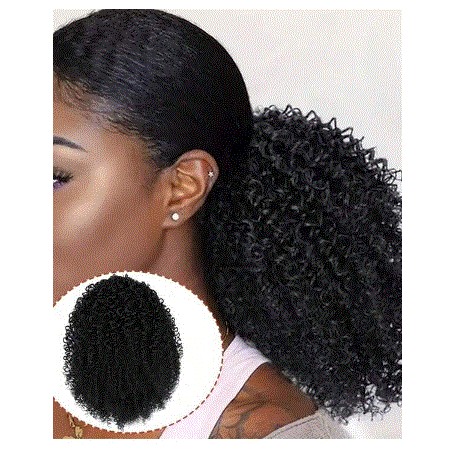 chignon afro bouclé