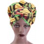 Bonnet turban double de satin pour femme motif africain