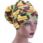 Bonnet turban double de satin pour femme motif africain